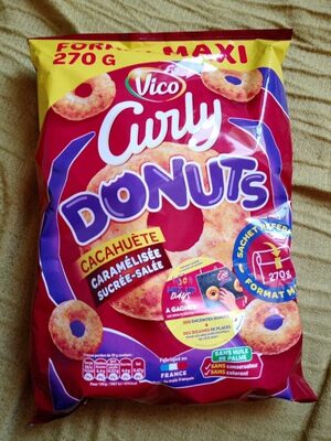 Curly Donuts cacahuète caramélisée sucrée-salée front packaging