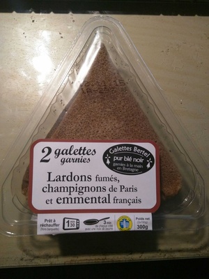 Galettes garnies Lardons fumés, champignons de Paris et emmental français