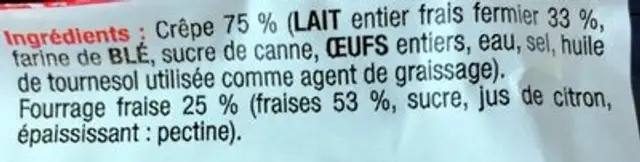 5 Crêpes de Froment Fraise ingredients label
