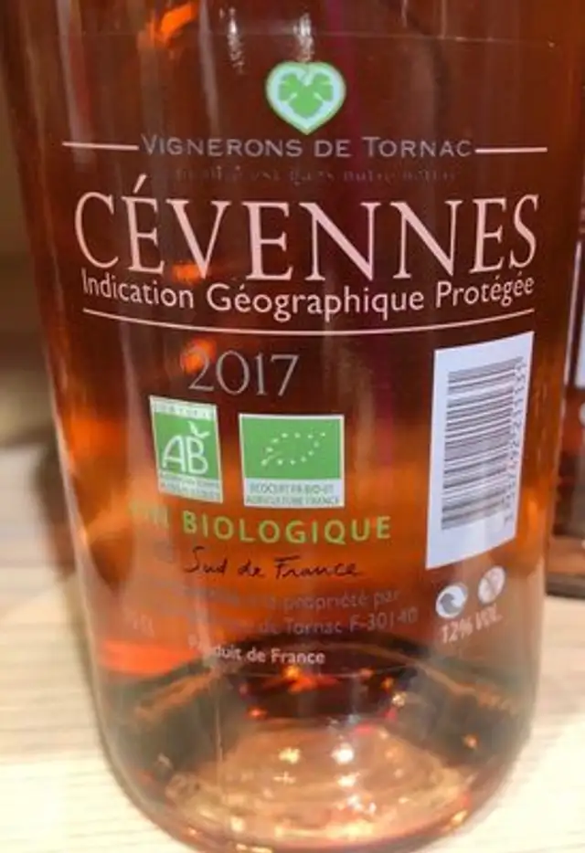 Igp Cévennes Osé Rosé 12.5° ingredients label