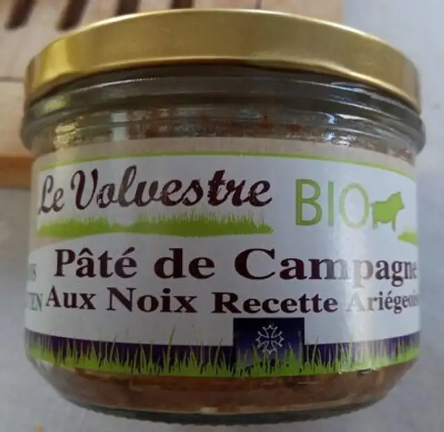 Pate De Campagne Aux Noix Recette Ariegeoise Bio front packaging