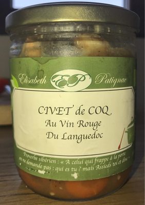 Civet de coq au vin rouge du Languedoc Bio