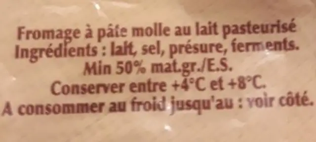Le petit Munster du grand père Fischer ingredients label