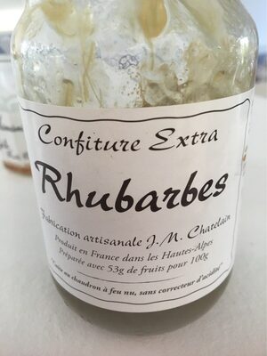 Confiture extra rhubarbe front packaging
