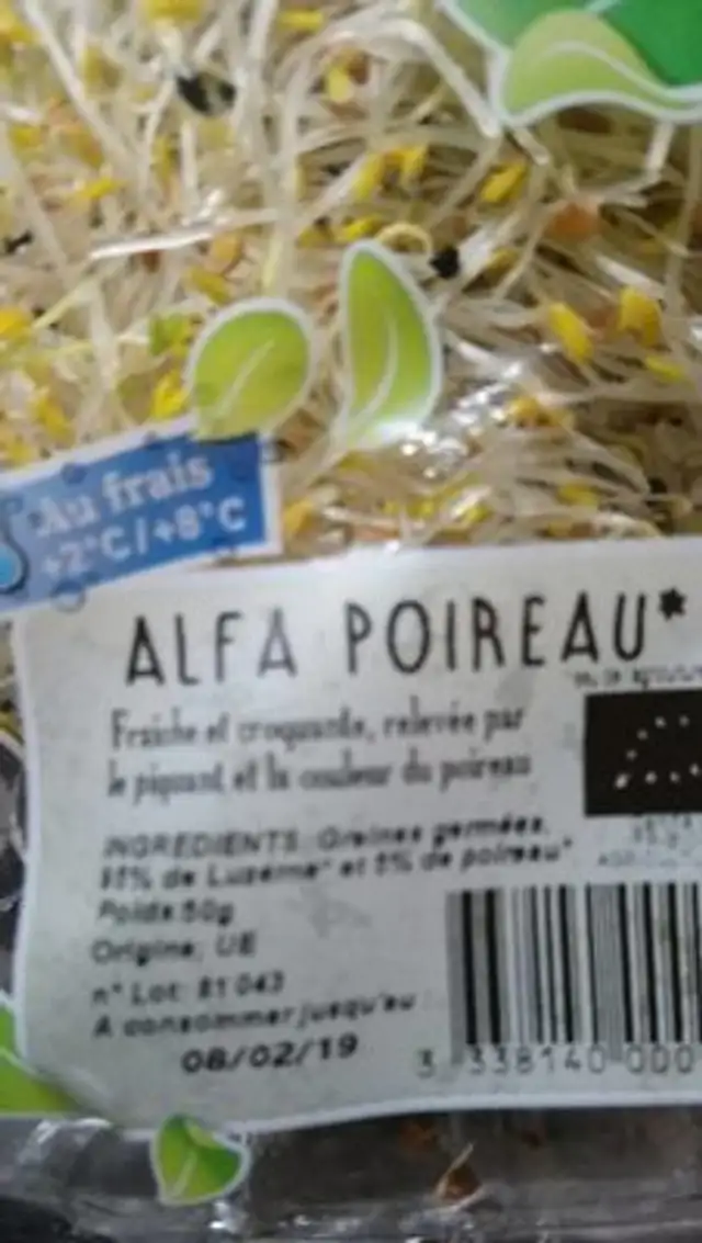 ALFA POIREAU ingredients label