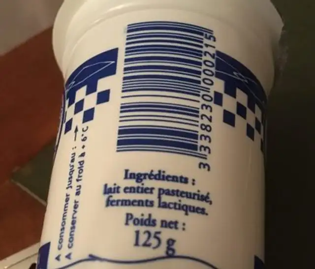 Yaourt fermier nature ingredients label