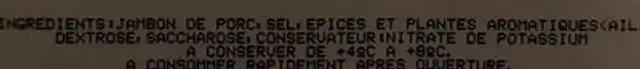 L'usselloise ingredients label