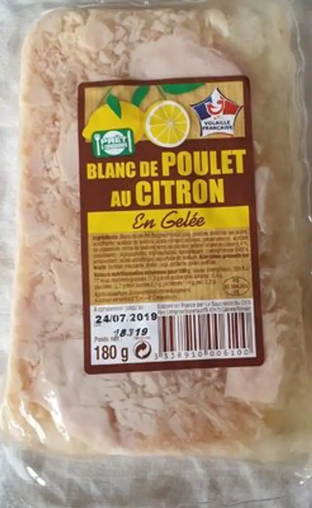 Blanc de poulet au citron en gelée