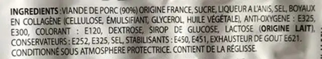 Delice de porc ingredients label