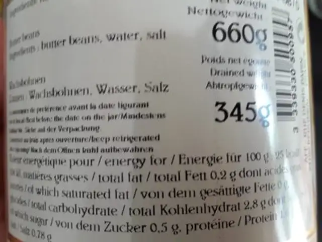Haricot beurre extra fin ingredients label