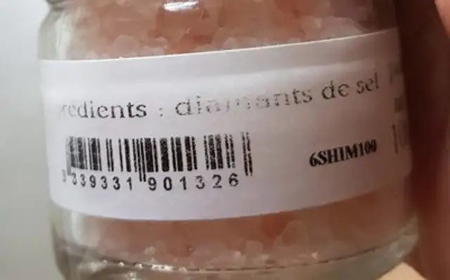 Sel rose de l'Himalaya ingredients label