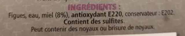 Figues au miel ingredients label