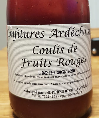 coulis de fruits rouges front packaging