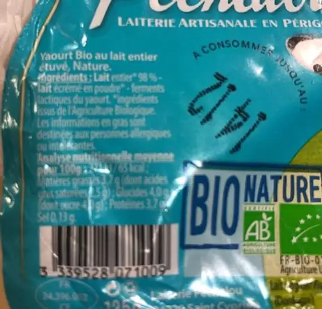 Pechalou ingredients label
