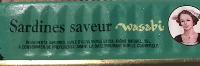 Sardines ingredients label