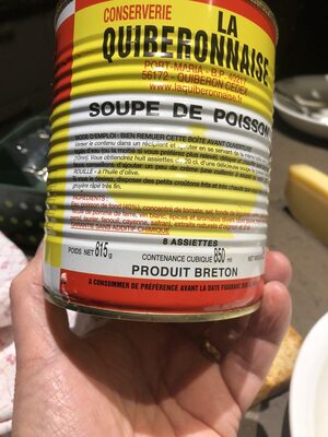 Soupe de poisson bretonne ingredients label