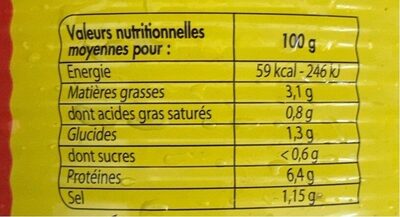 Soupe de poisson bretonne nutrition facts table