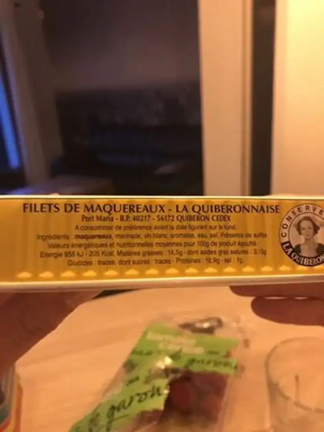 Filets De Maquereaux Marinés Au Vin Blanc - Derniers Stocks ingredients label