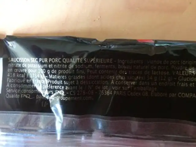 Saucisson sec label rouge ingredients label