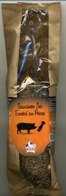 Saucisson sec enrobé au poivre front packaging