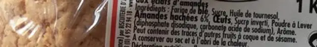 Canistrelli ingredients label