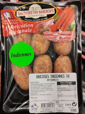 Saucisses indiennes front packaging