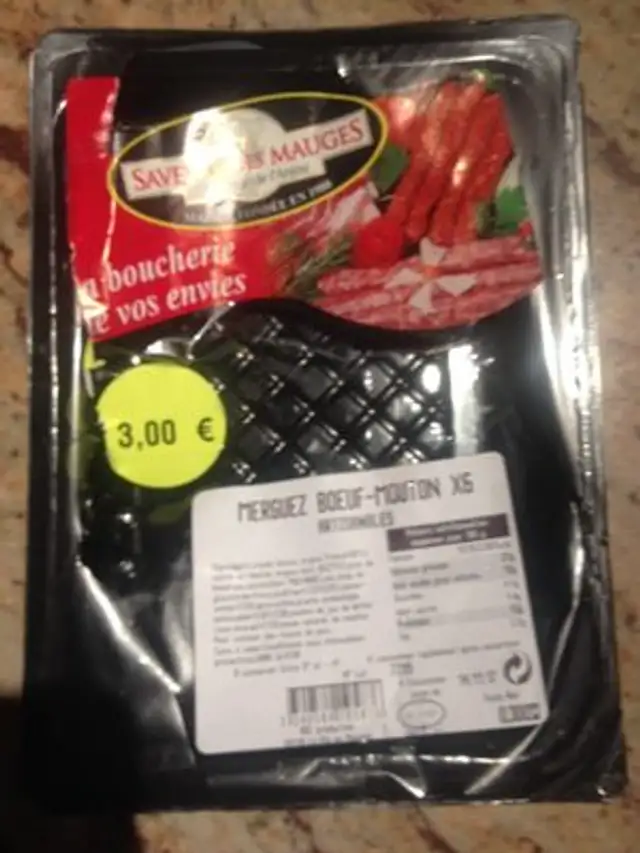 Merguez boeuf mouton front packaging
