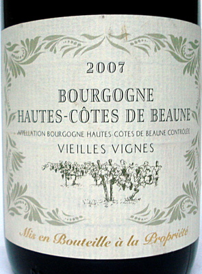 Haute côtes de Beaune 2007 Vieilles Vignes