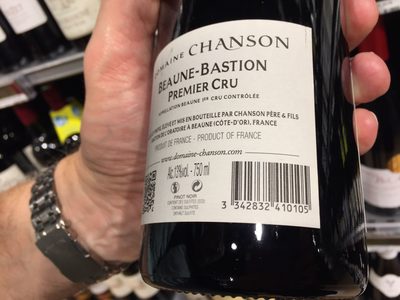 Beaune Bastion 1er Cru AOP, rouge front packaging