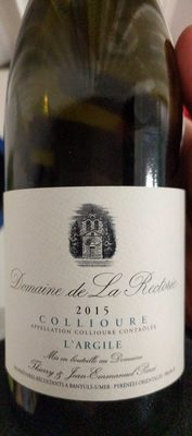 Collioure 2015 L'Argile front packaging