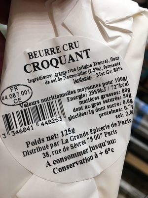 Beurre Cru Croquant