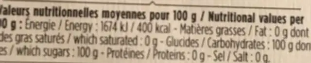 Meringues Nature nutrition facts table