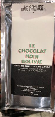 Chocolat Noir De Bolivie 74% De Cacao