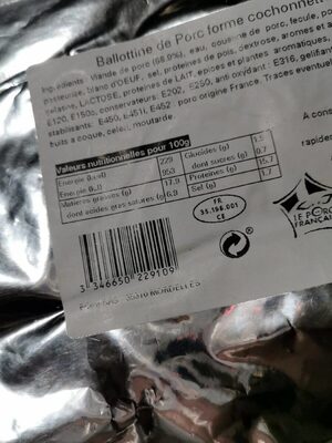 Ballotine de porc forme cochonnette