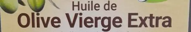 Huile de Olive Vierge Extra ingredients label