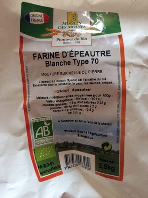 Farine d'Epeautre Blanche type 70