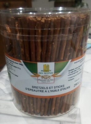 Bretzel et sticks d'épeautre a l'huile d'olive