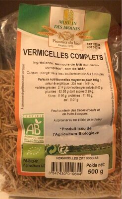 Vermicelles complets