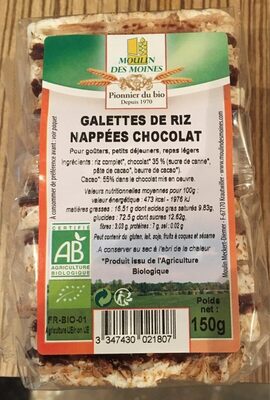 Galettes de riz nappées chocolat