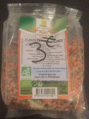 3 lentilles aux légumes