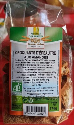 Croquants d'Epeautre aux Amandes