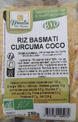 Riz basmati curcuma coco