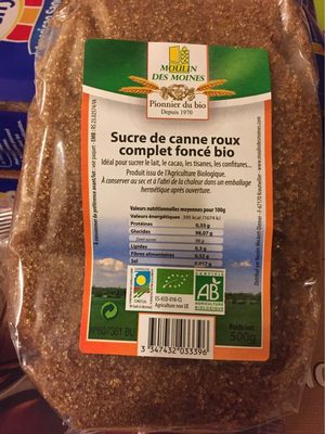 Sucre de canne roux complet foncé bio