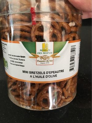 Mini bretzels d epautre a l huile d olive front packaging
