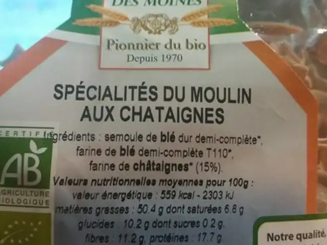 Spécialités du moulin aux châtaignes ingredients label