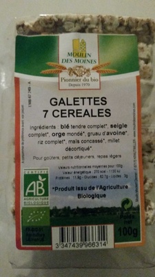 Galettes 7 céréales front packaging