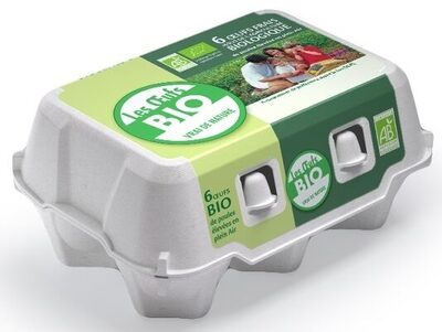 6 œufs bio Vrai de Nature de poules élevées en plein air issus de l'agriculture biologique