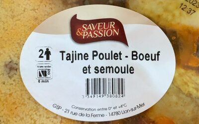 Tajine Poulet Boeuf et semoule