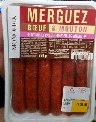 Merguez Bœuf & Mouton front packaging
