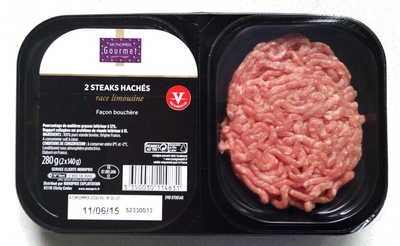 2 steaks hachés race limousine façon bouchère front packaging